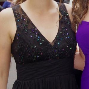 Black V-neck Prom dress/gown